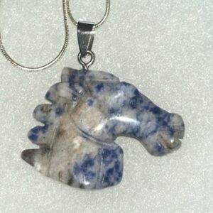 Hippie Boho Sodalite Horse 🐎 Silver 24” Neck…